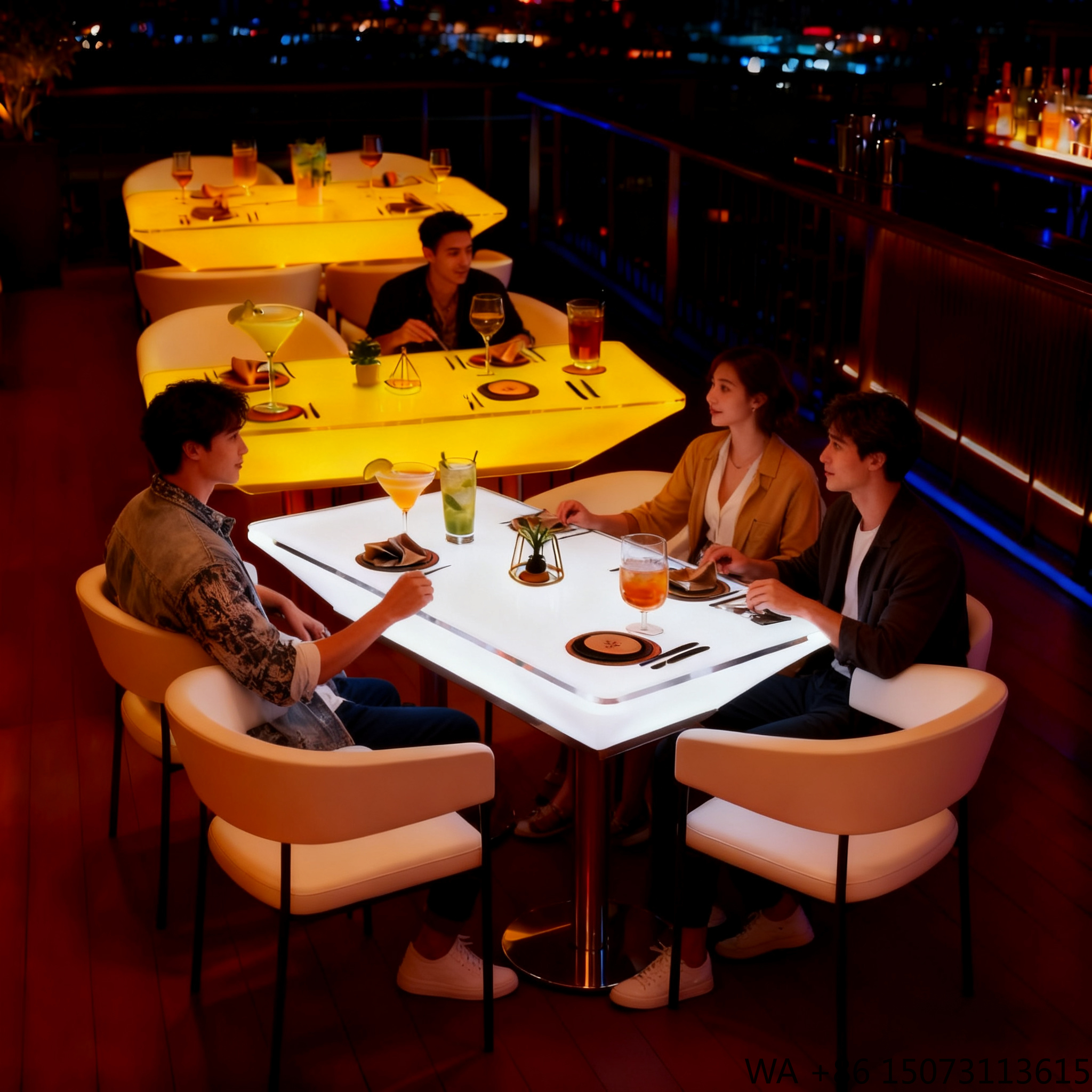 Outdoor Furniture Rental For Party - LED Decorative Dining Table Rechargeable Waterproof