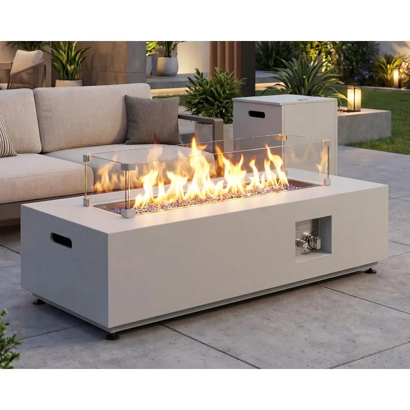 Outdoor Furniture Fire Pit - NICESOUL Outdoor Propane Fire Pit Table,50,000BTU