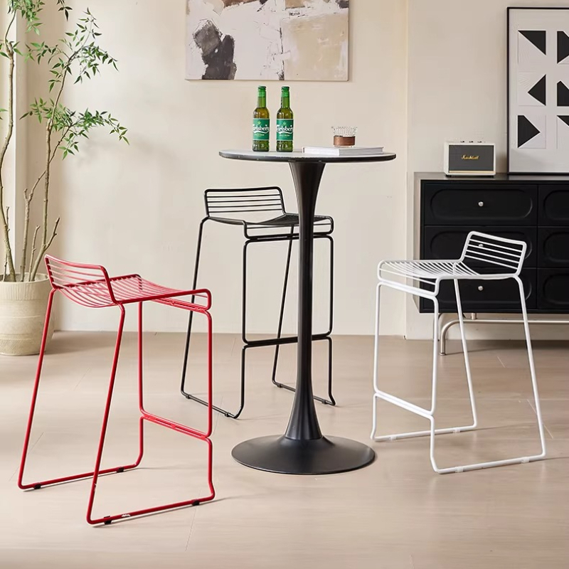 Outdoor Furniture For Cafe - Nordic Minimalist Bar Stool Modern Outdoor