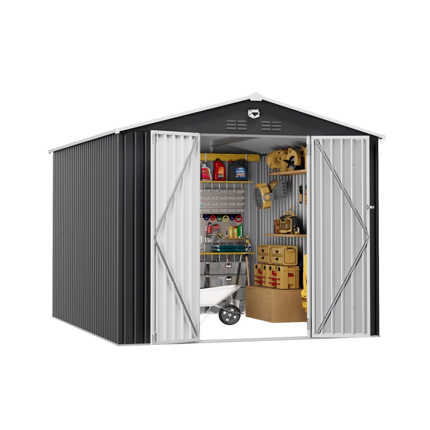 Outdoor Furniture Modern - 10x12 FT Metal Outdoor Storage Shed