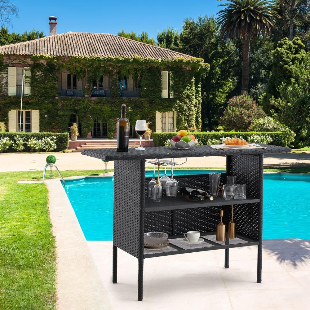 Outdoor Patio Wicker Bar Count - Outdoor Furniture Fire Pit review and price