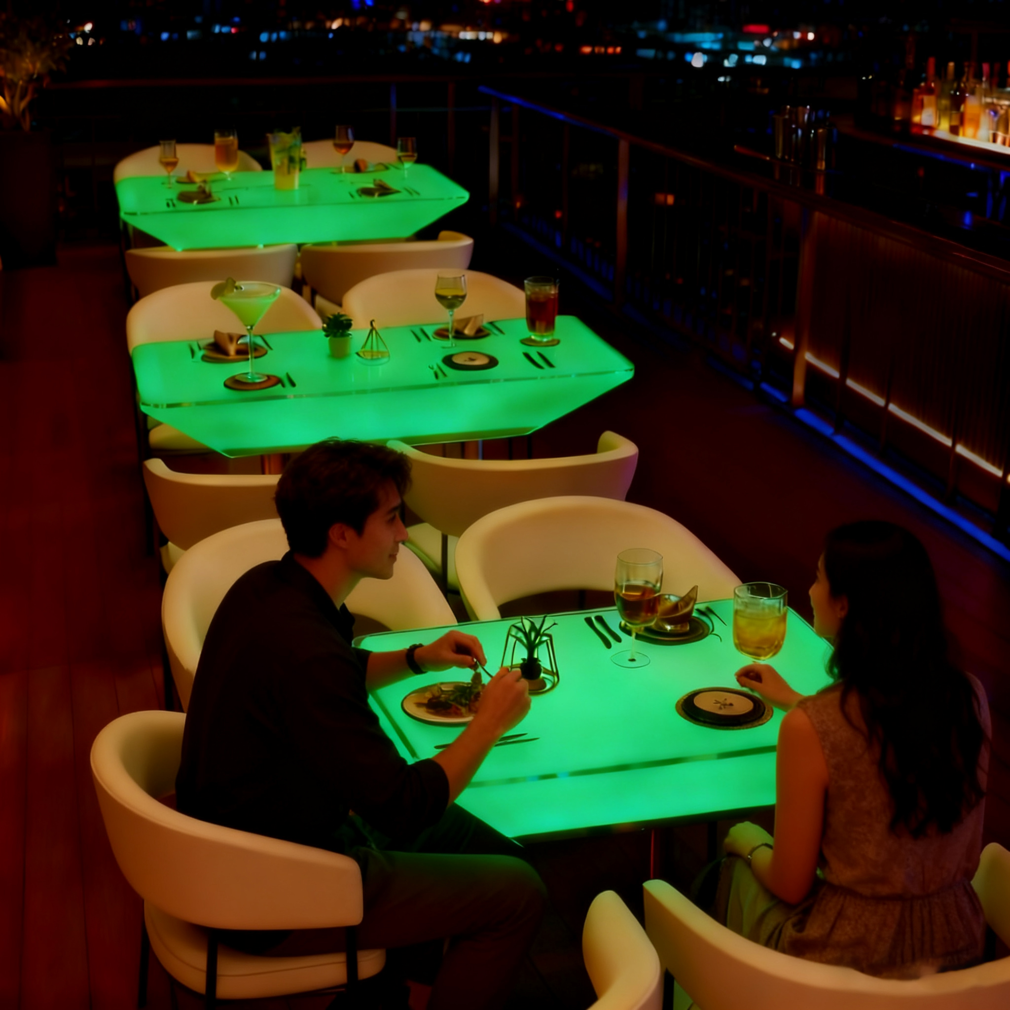 LED Decorative Dining Table Re - Outdoor Furniture Rental For Party review and price