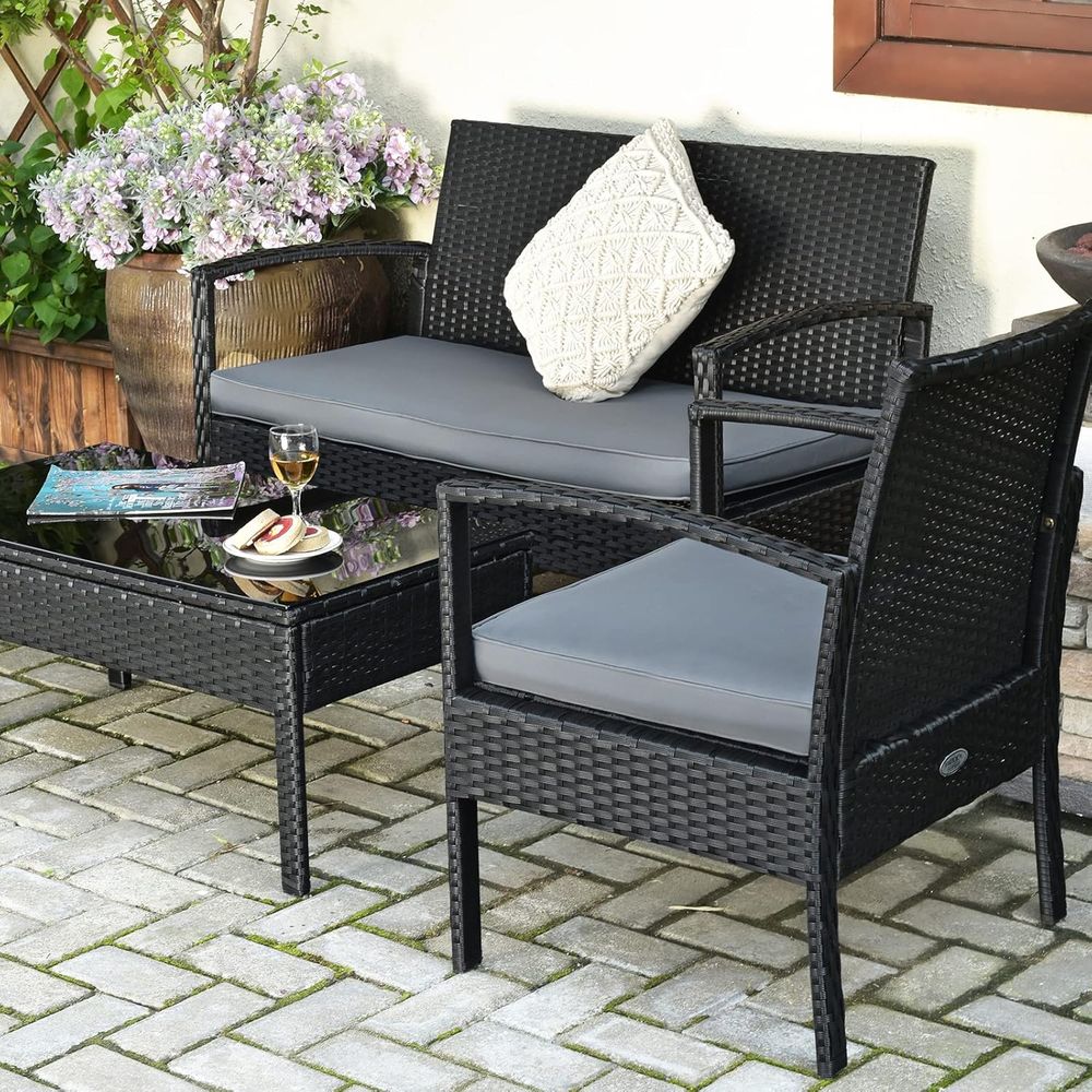 4-Piece Outdoor Wicker Patio F - Outdoor Furniture Balcony review and price