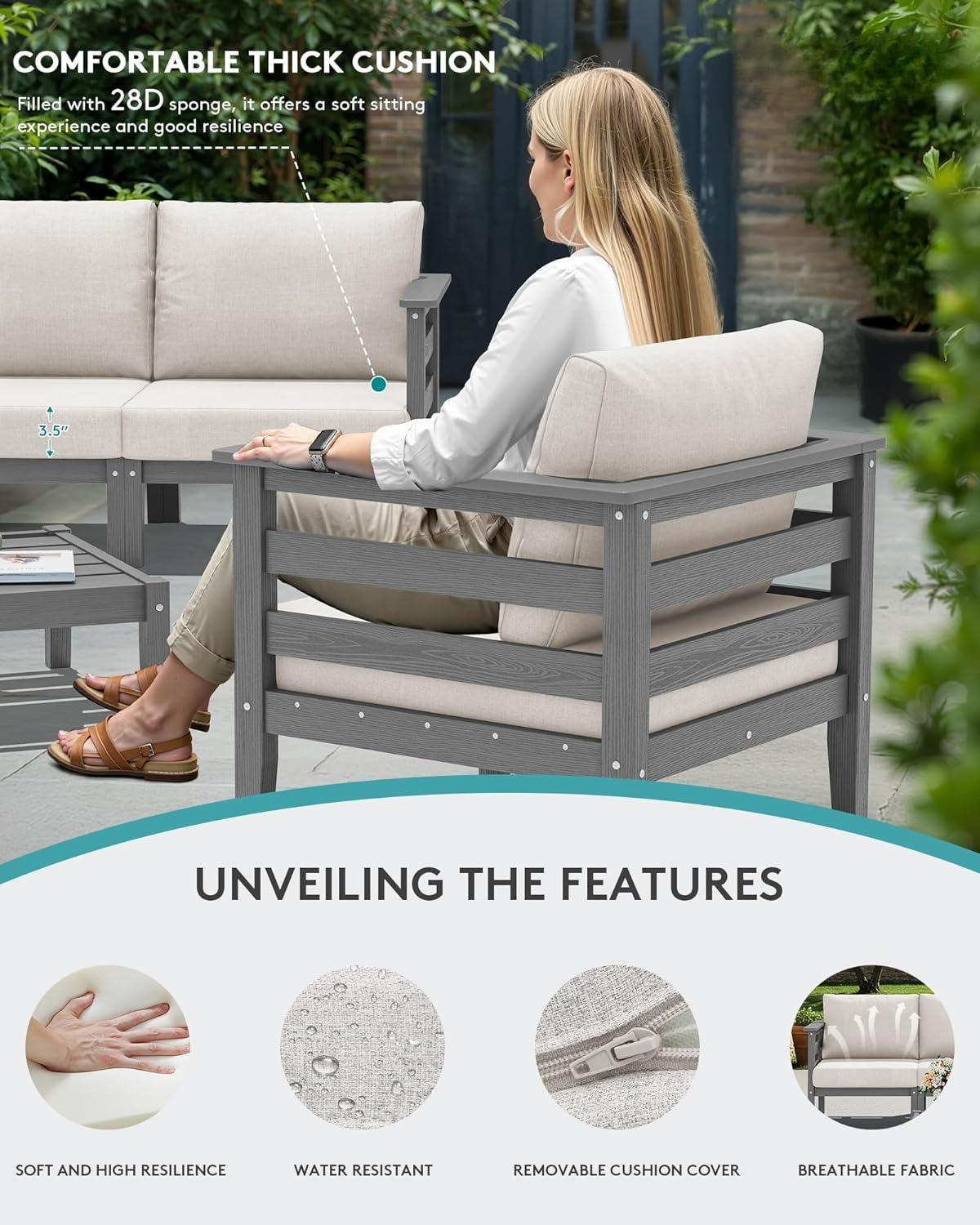 HDPE Patio Furniture Set, 6 Pi - Outdoor Furniture Fire Pit review and price