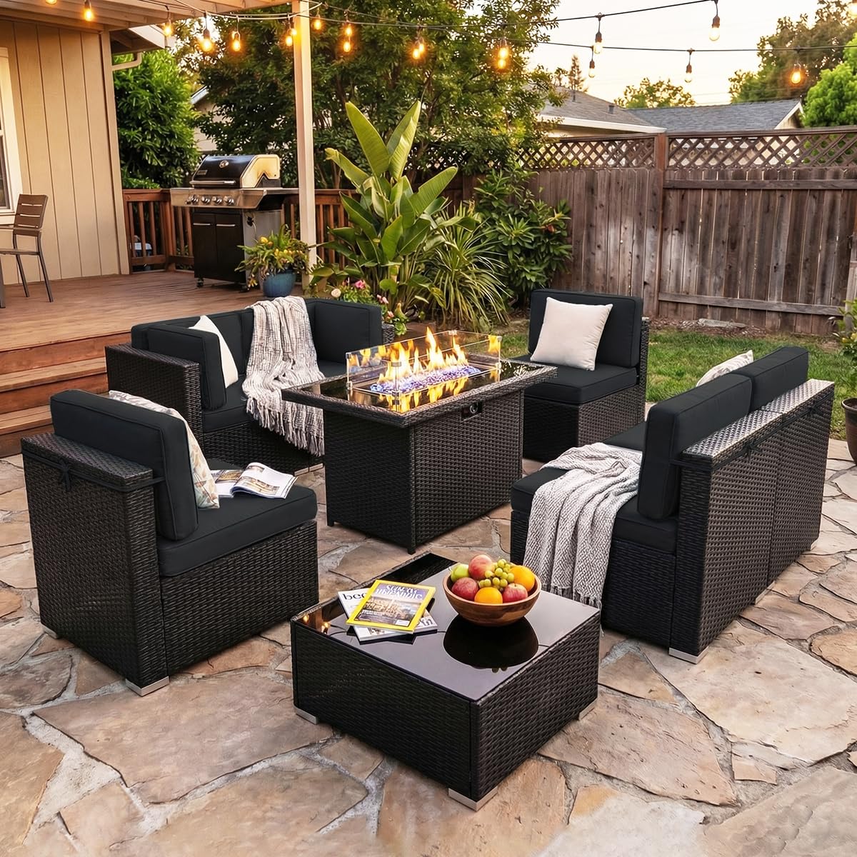 8 Pieces Patio Furniture Set w - Outdoor Furniture Fire Pit review and price