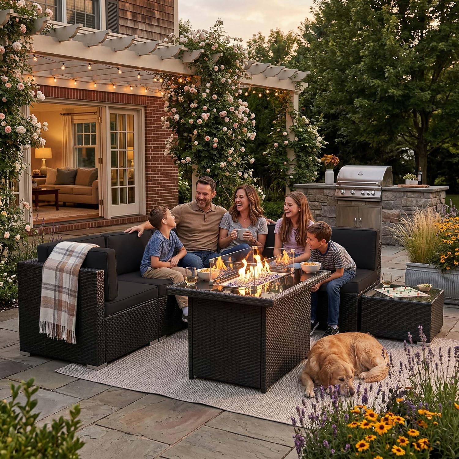 8 Pieces Patio Furniture Set w - Outdoor Furniture Fire Pit review and price