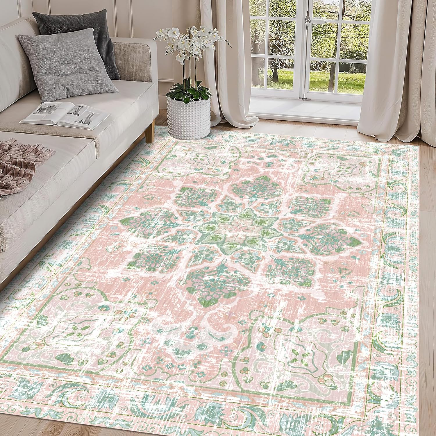 Bohemian Retro Pink Green Flor - Outdoor Furniture For Cafe review and price