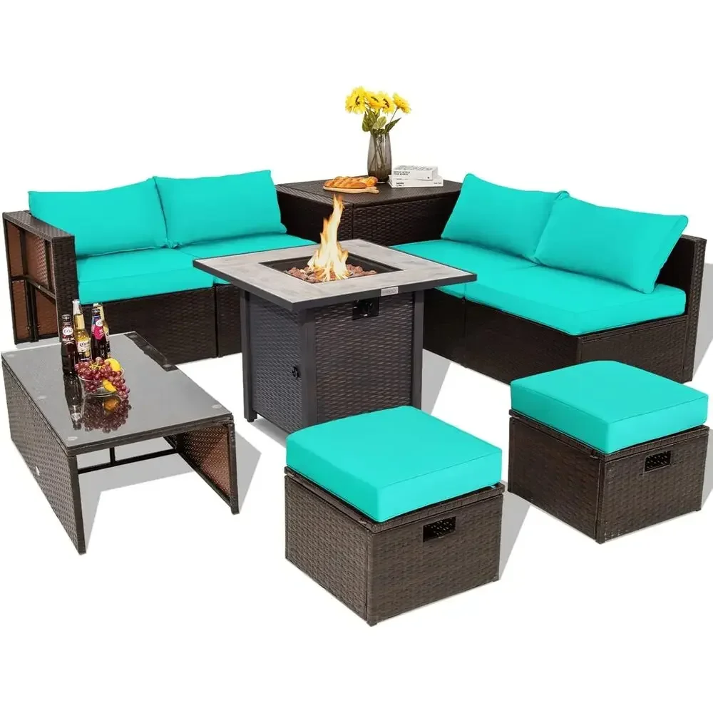 9-Piece Outdoor Patio Furnitur - Outdoor Furniture Fire Pit review and price