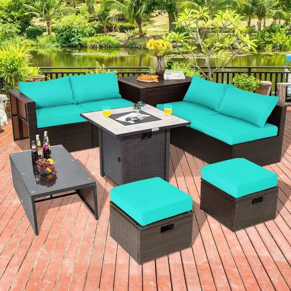 9-Piece Outdoor Patio Furnitur - Outdoor Furniture Fire Pit review and price