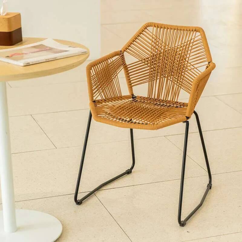 Nordic PP Rattan Back Armchair - Outdoor Furniture For Cafe review and price