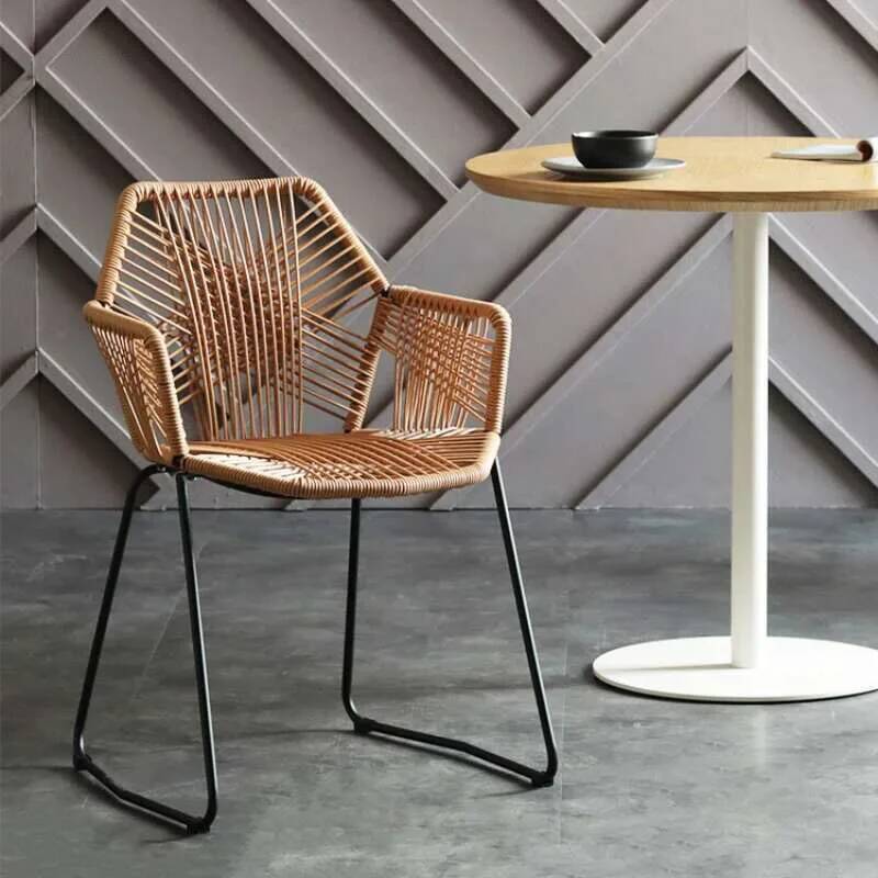 Nordic PP Rattan Back Armchair - Outdoor Furniture For Cafe review and price