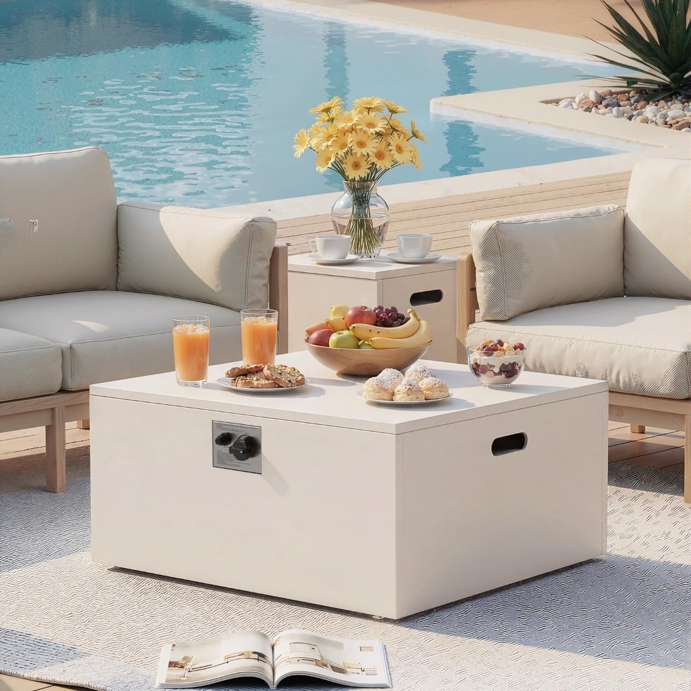 8-Piece Half-Moon Curved Patio - Outdoor Furniture Fire Pit Set review and price