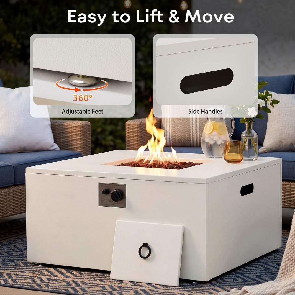 8-Piece Half-Moon Curved Patio - Outdoor Furniture Fire Pit Set review and price
