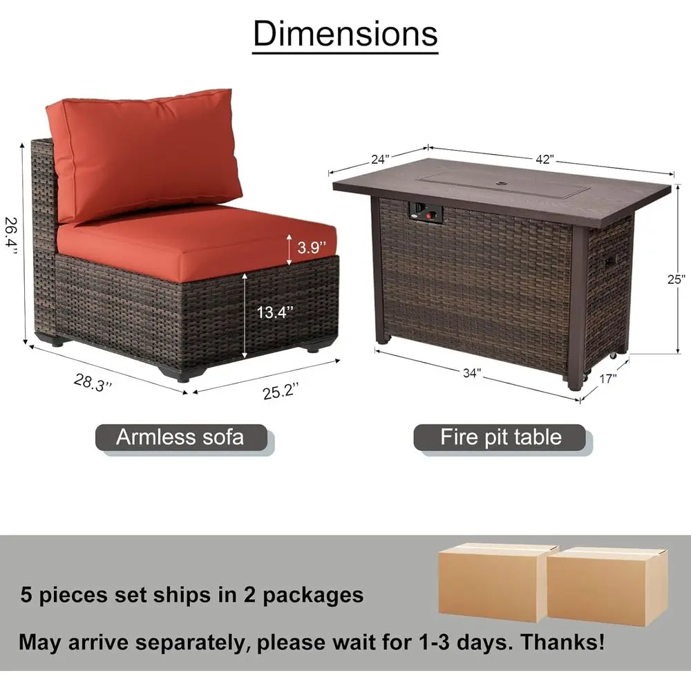 5-Piece Patio Furniture Set wi - Outdoor Furniture Fire Pit review and price