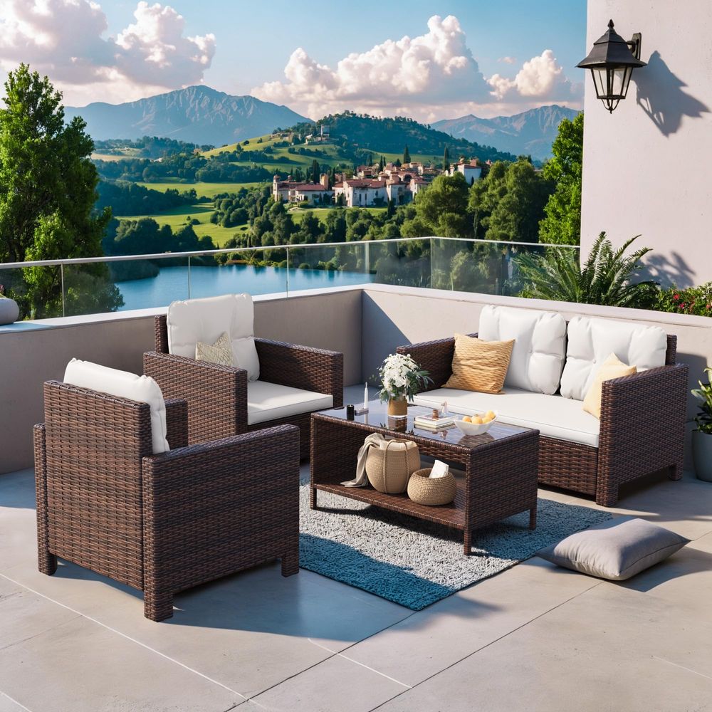 4 Pieces Patio Furniture Sets  - Outdoor Furniture Balcony review and price