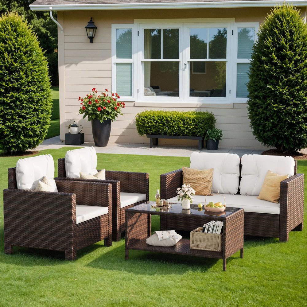 4 Pieces Patio Furniture Sets  - Outdoor Furniture Balcony review and price