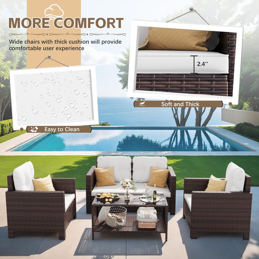 4 Pieces Patio Furniture Sets  - Outdoor Furniture Balcony review and price