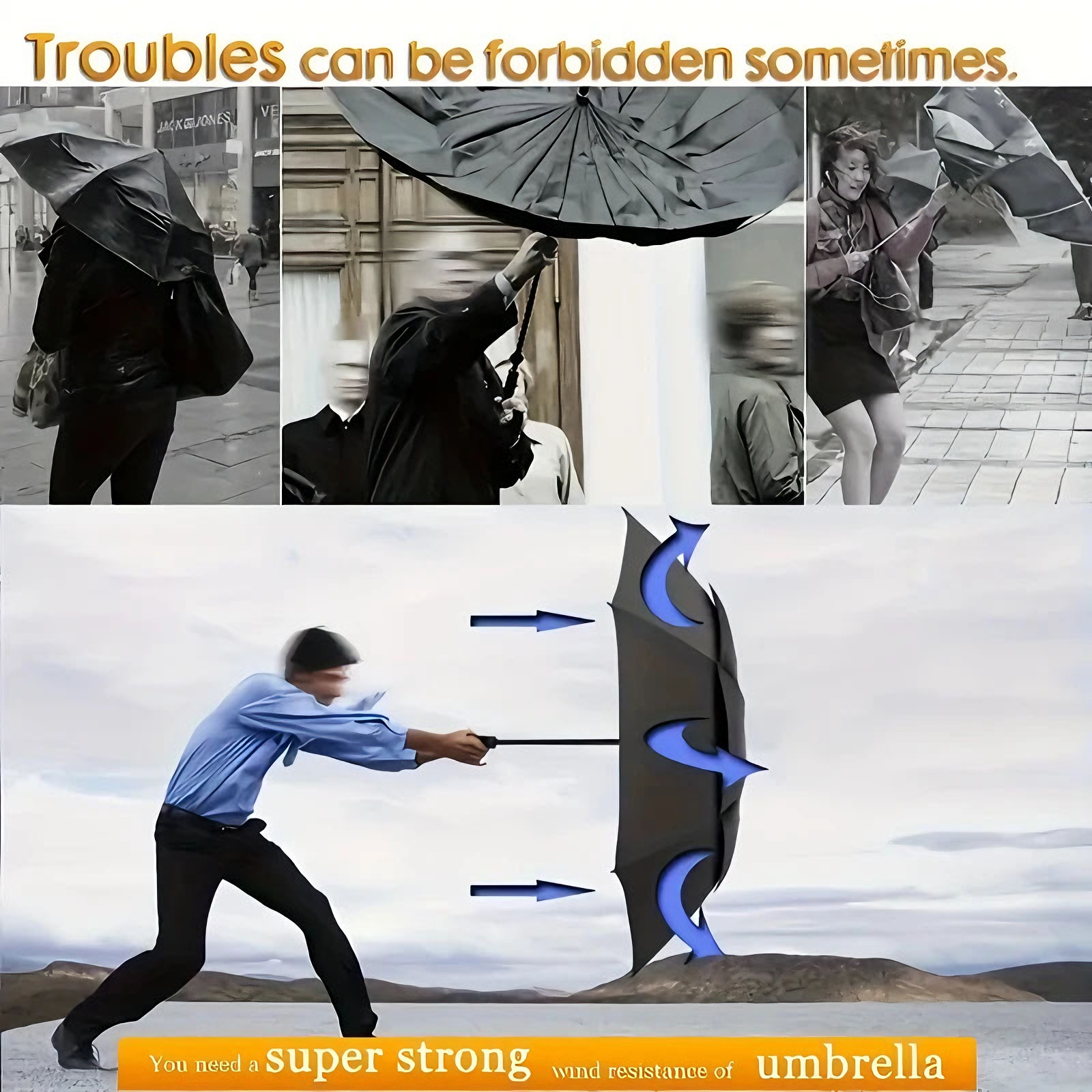Double Strong Wind Resistant U - Parasol Umbrella Large review and price