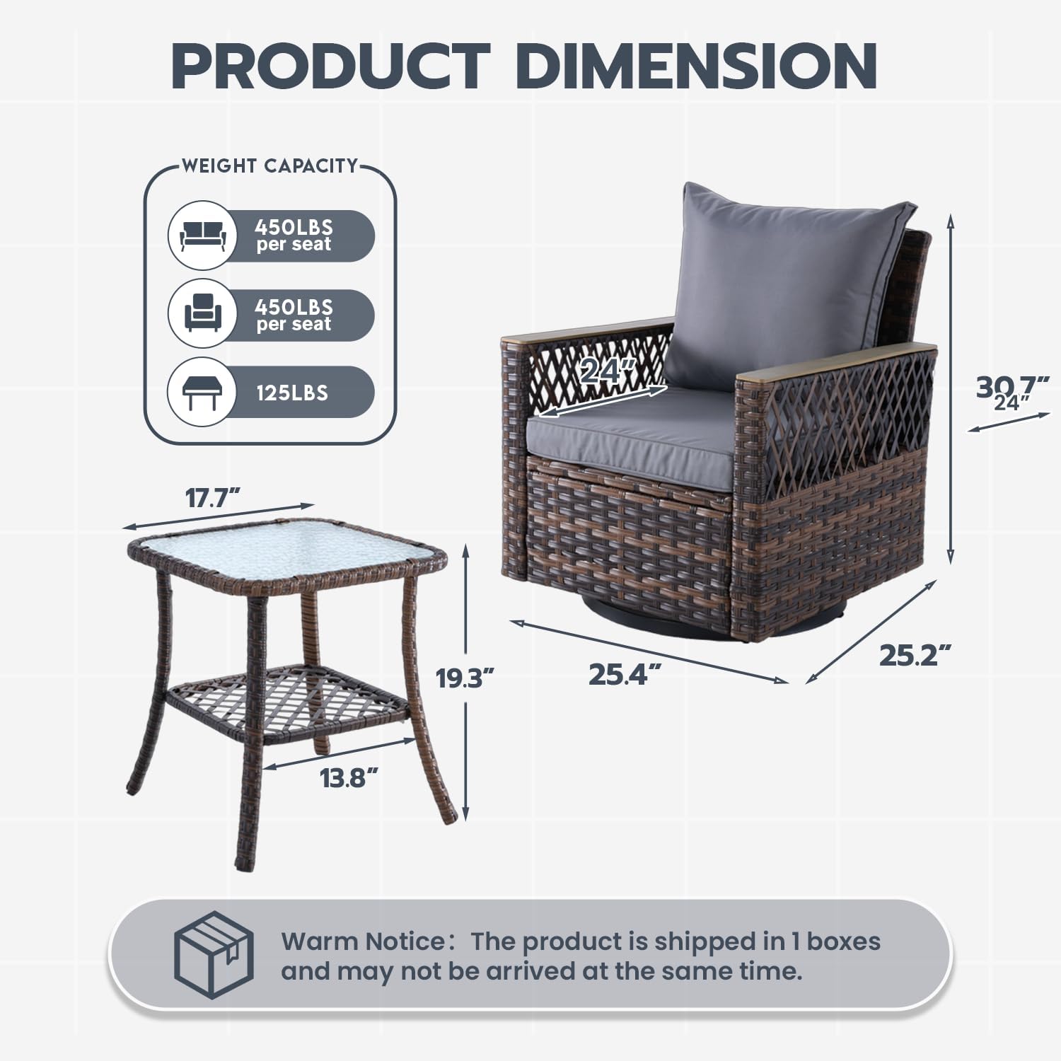 3 Pcs Patio Bistro Set with Ta - Outdoor Furniture Deals review and price