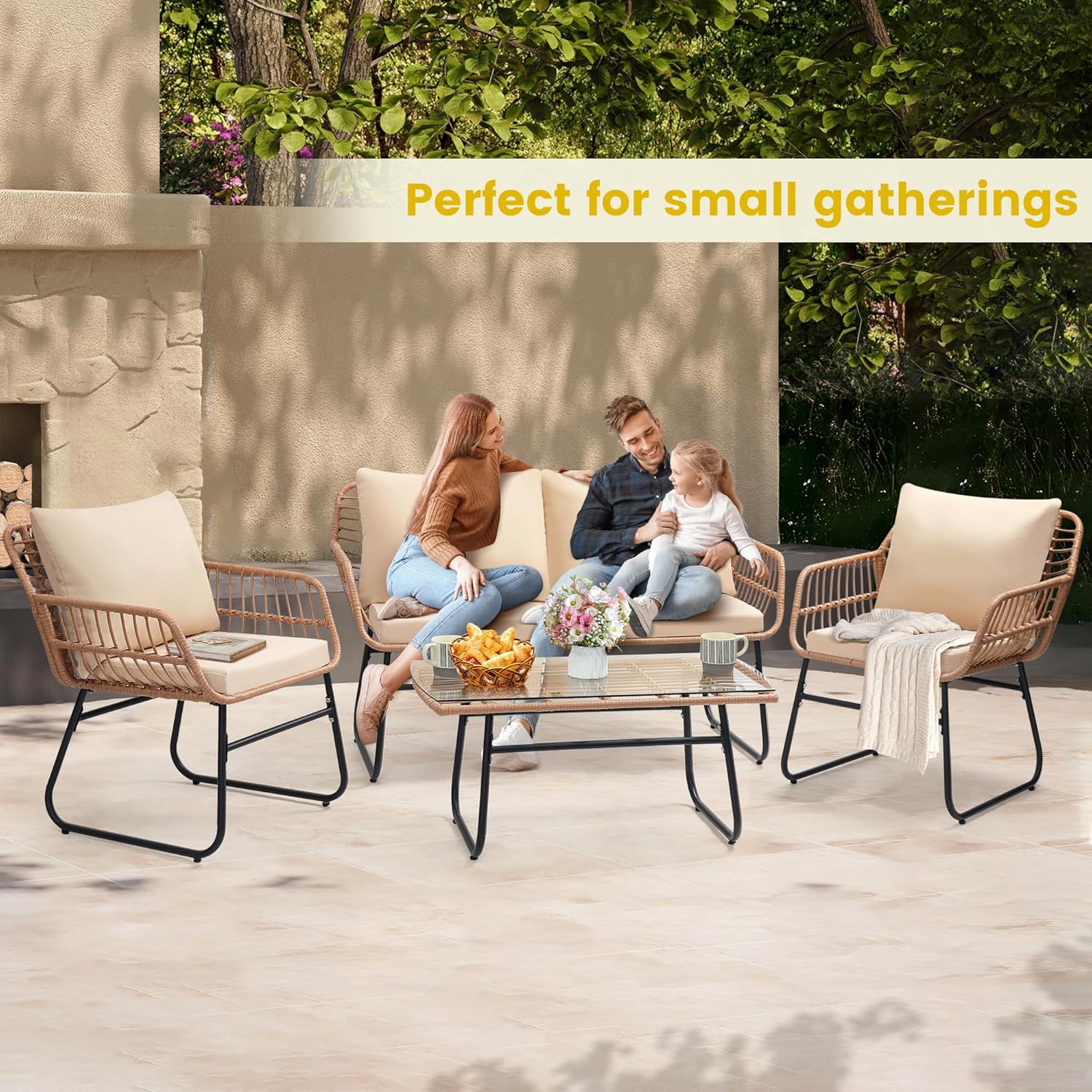 4 Piece Patio Bistro Outdoor F - Outdoor Furniture Deals review and price