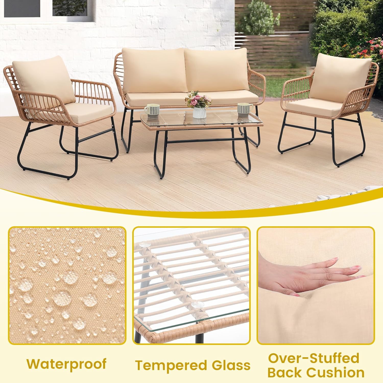 4 Piece Patio Bistro Outdoor F - Outdoor Furniture Deals review and price