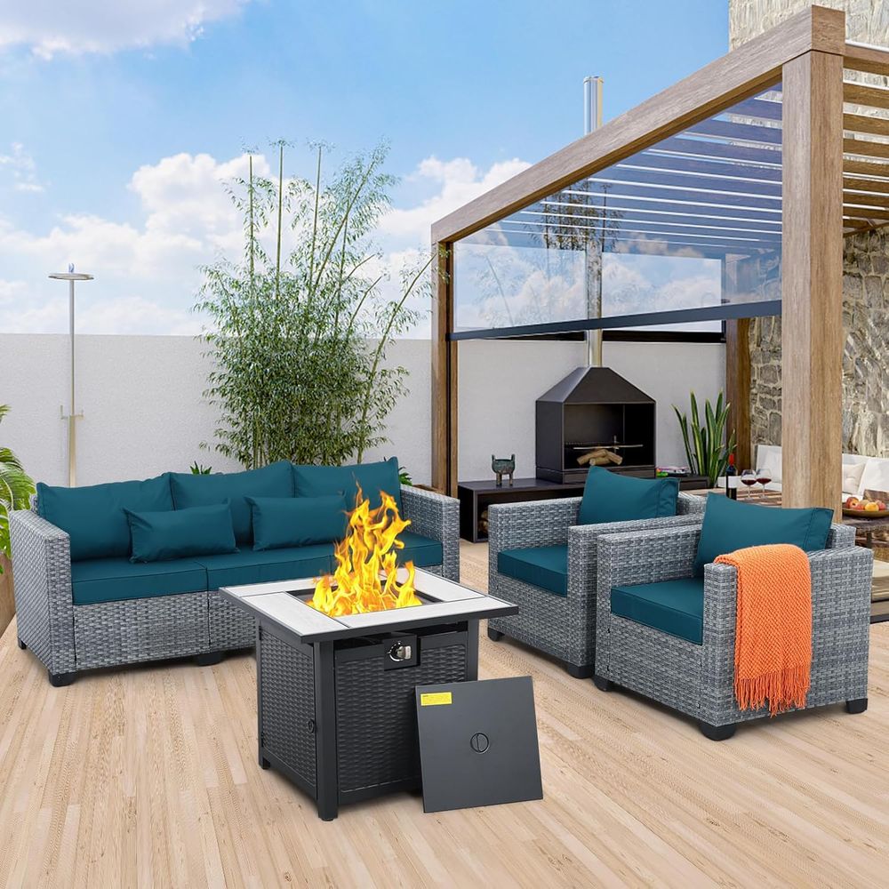 4-Piece Outdoor Wicker Patio F - Outdoor Furniture Fire Pit review and price