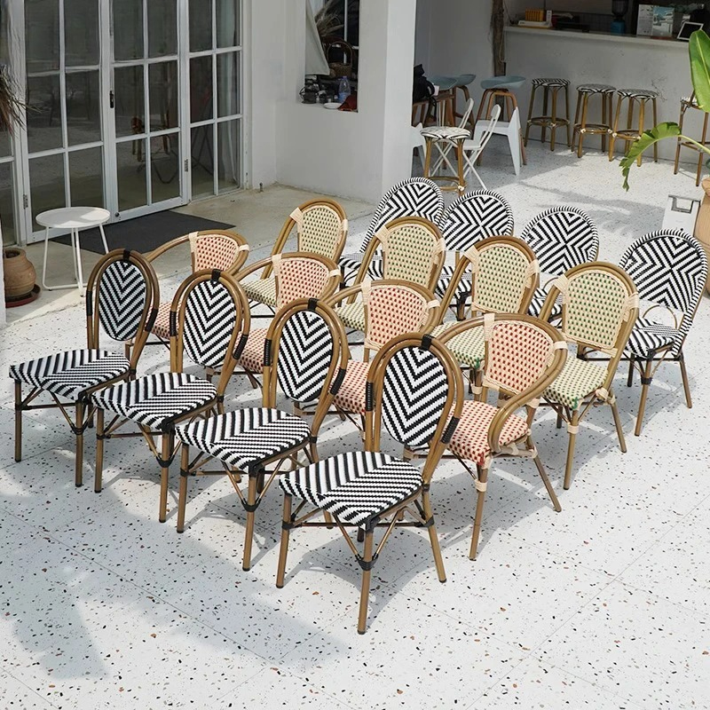 Stackable Rattan Chair French  - Outdoor Furniture For Cafe review and price
