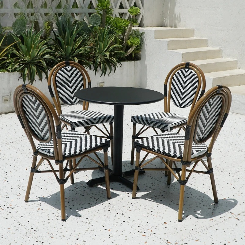 Stackable Rattan Chair French  - Outdoor Furniture For Cafe review and price