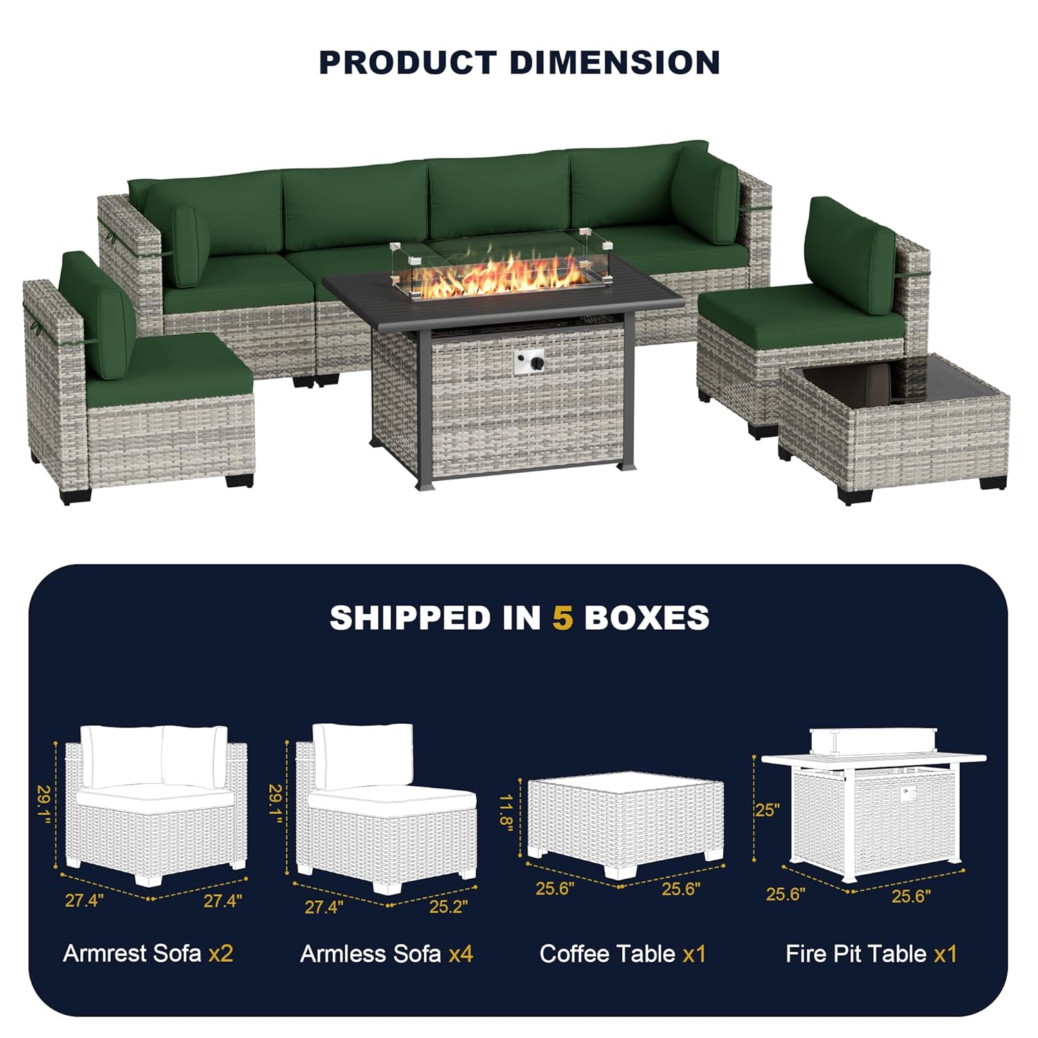 8-Piece Outdoor Patio Furnitur - Outdoor Furniture Fire Pit review and price