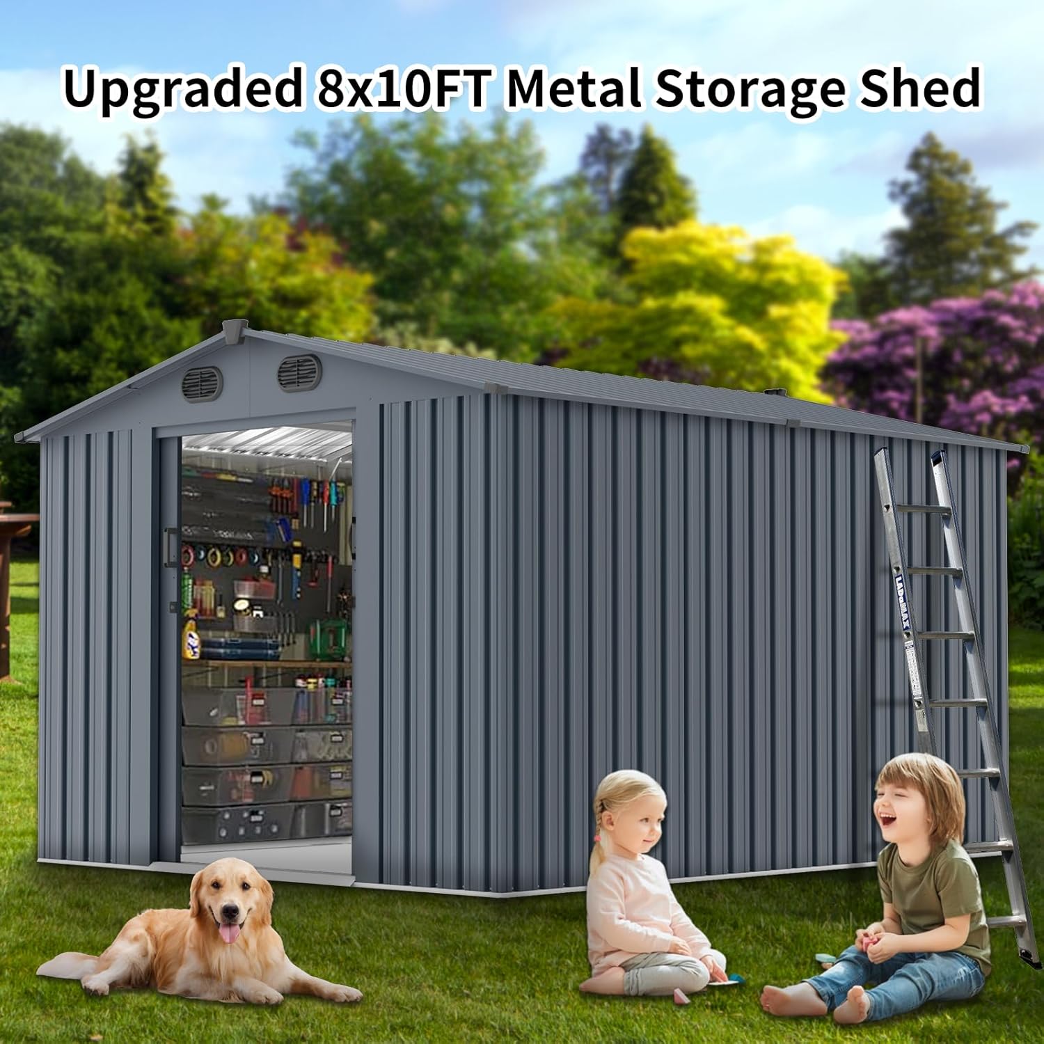 Outdoor Storage Shed 8x10 FT w - Outdoor Furniture Modern review and price