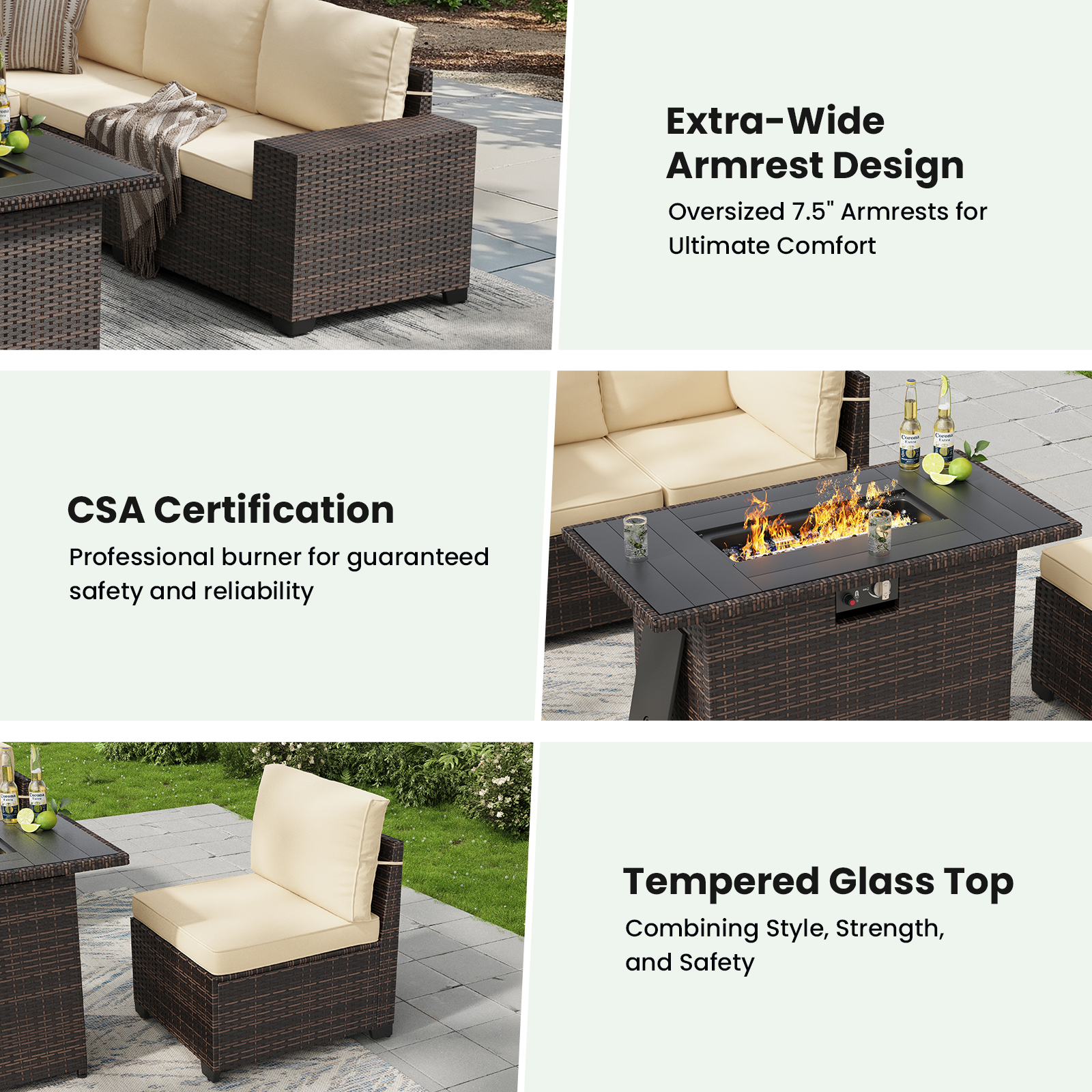7 Piece Patio Furniture Set wi - Outdoor Furniture Fire Pit Set review and price